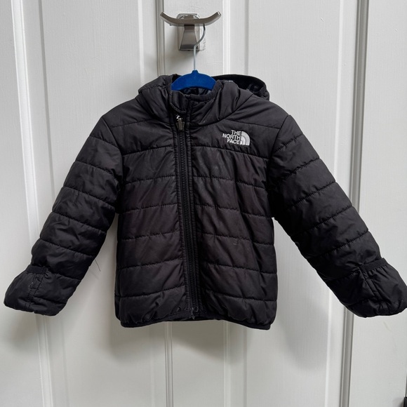 The North Face 18-24M Boys Girls Black Puffer Down Winter ReversiblePlaid Jacket - Picture 1 of 8